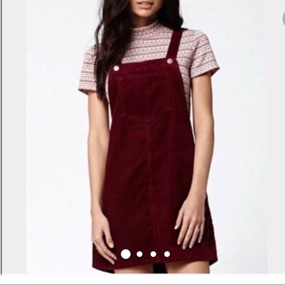 pocket front overall corduroy dress
